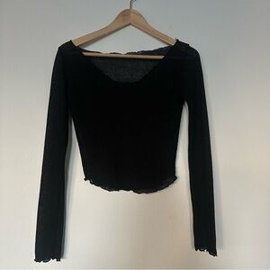 Lightweight Black Long Sleeve Top